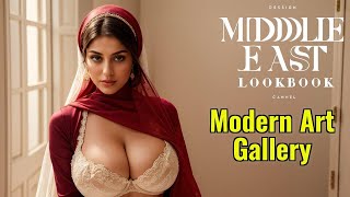 [4K] Middle East Ai Lookbook-Arabian- Modern Art Gallery