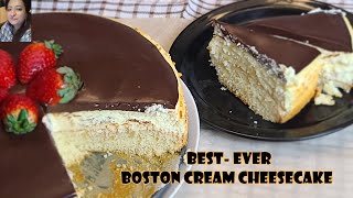 BEST-EVER Boston Cream Cheese Cake: World Famous Greek Dessert! #cheesecake #baking