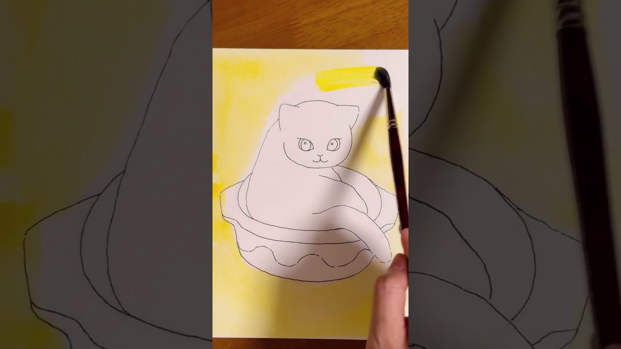 猫鍋】サビ猫がお鍋に入っちゃったにゃん【水彩イラスト】 - YouTube