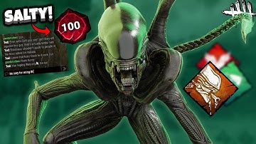 MY ALIEN MADE THIS SALTY P100 SURVIVOR RAGE!!! At me and BHVR? -Dead by Daylight Xenomorph Gameplay