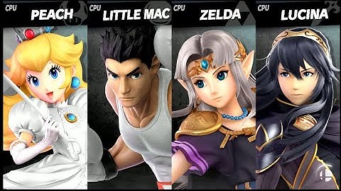 Peach VS Little Mac VS Zelda VS Lucina LV 9 CPU Battle Super Smash Bros Ultimate