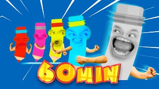 Funny Drawing Pencils (Yellow, Blue, Pink, Red & Gray) | Mega Compilation | D Billions Kids Songs by D Billions 1,046,624 views 2 weeks ago 1 hour