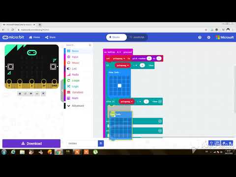 การสุ่มลูกเต๋าโดยใช้โปรแกรมmicrobit