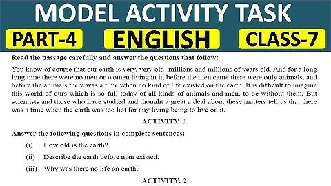 Part-4 Class 7 English Model Activity Task || Model Activity Task || My Pathshala - Class 6 to 8