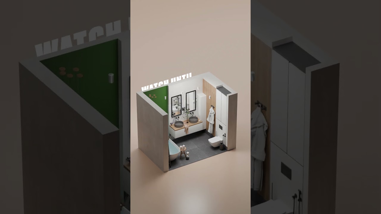 Визуализации санузла и его реализация #interior #home #architecture #interiordesign #design