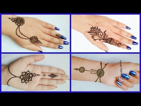 Wrist Front Hand Back Hand Finger Mehndi Design Simple