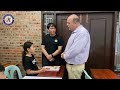 Ladda took part in the question-and-answer activity in English class at Humphrey Center