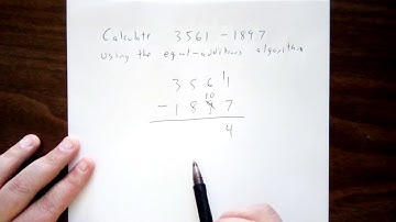 Equal-additions subtraction algorithm example