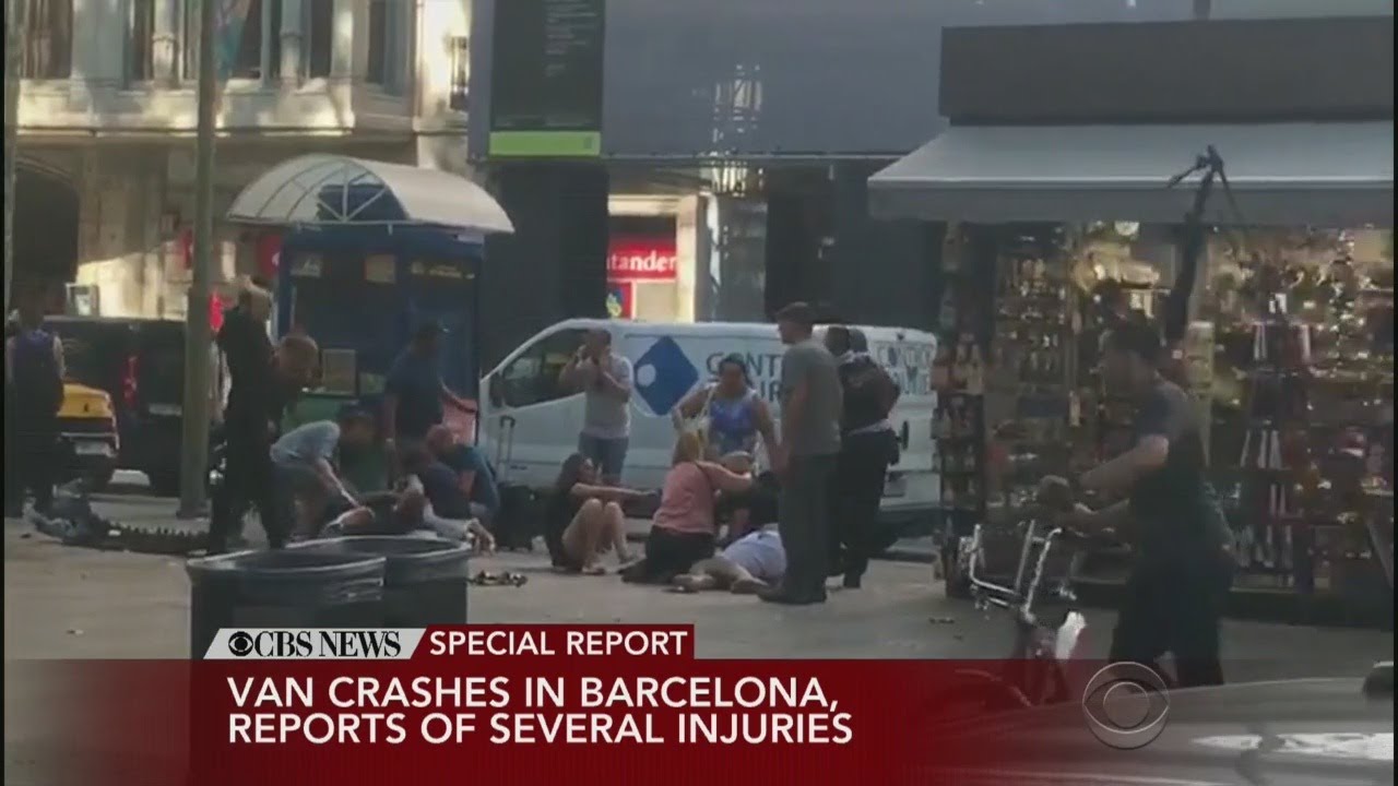 Breaking News: Van Plows Into Barcelona Crowd - YouTube