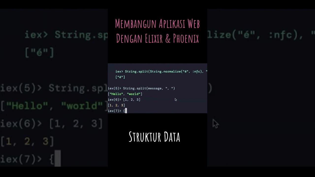 Cuplikan video: Beberapa struktur data di bahasa pemrograman #elixir. Sebuah #shorts