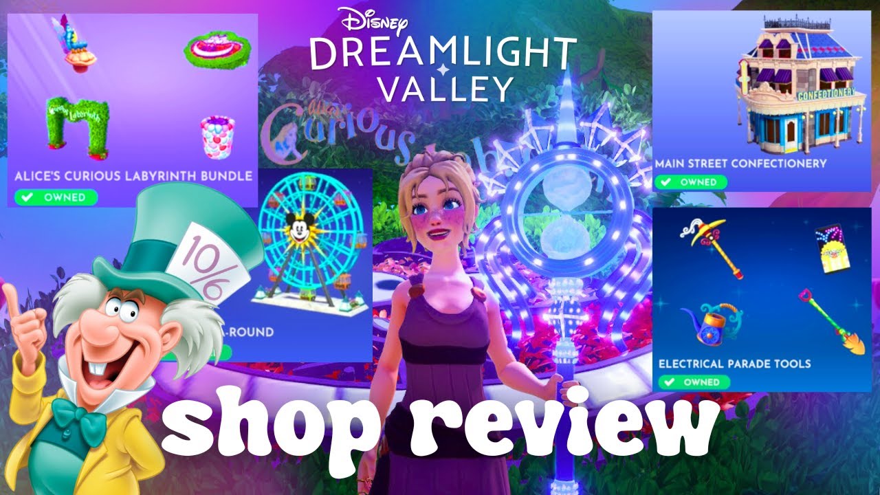NEW ITEM SHOP! ALICE'S BUNDLE, CANDY SHOP, FERRIS WHEEL, LIGHT UP TOOLS 🎡 Disney Dreamlight Valley