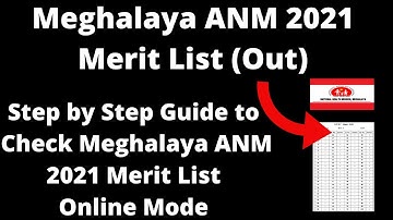 Meghalaya ANM 2021 Merit List (Out) - How to Check Meghalaya ANM 2021 Screening Test List Online