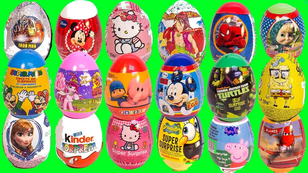 Surprise Eggs Peppa Pig Mickey Mouse Frozen Spiderman Super Mario Mawa Play Doh Eggs Play Doh Eggs Spiderman Peppa Pig