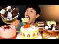 ASMR 옛날 빵집 케이크 🎂 딸기크림 모카크림 생딸기 프레지에 케이크먹방~!! Strawberry Cream Mocha Cream Milk Cream Cake MuKBang~!