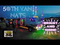 Some of the Vans at 50th Van Nationals Bright and Shine After Dark Light &amp; Sound Show
