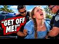 Rude Biker Refuses to Identify Herself… Then Crawls Under a Police Cruiser