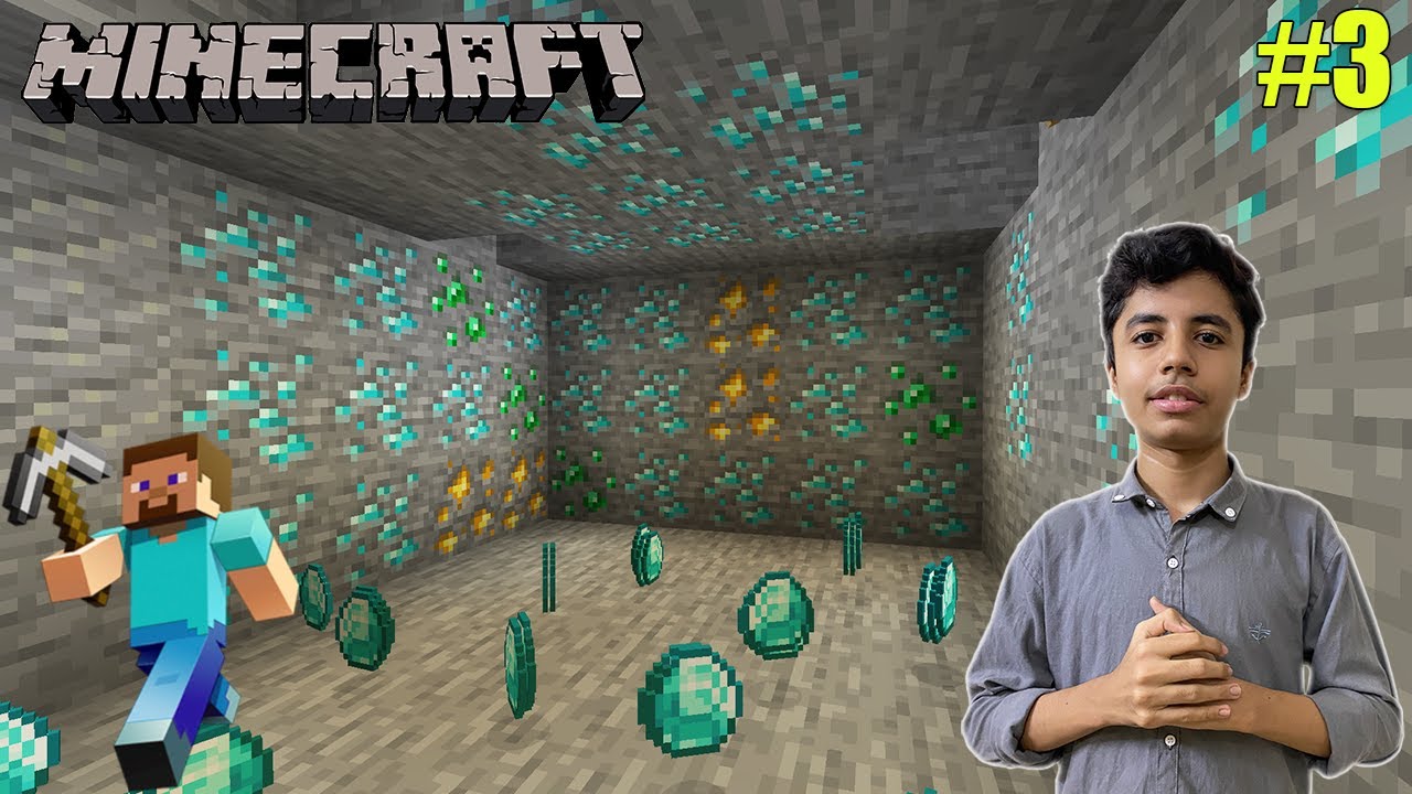 FINALLY I FOUND DIAMONDS IN CAVE | MINECRAFT GAMEPLAY #3 - YouTube