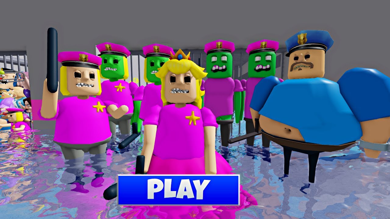 WATER MODE! NEW PRINCESS POLICE in Police Family Escape! OBBY ROBLOX # ...