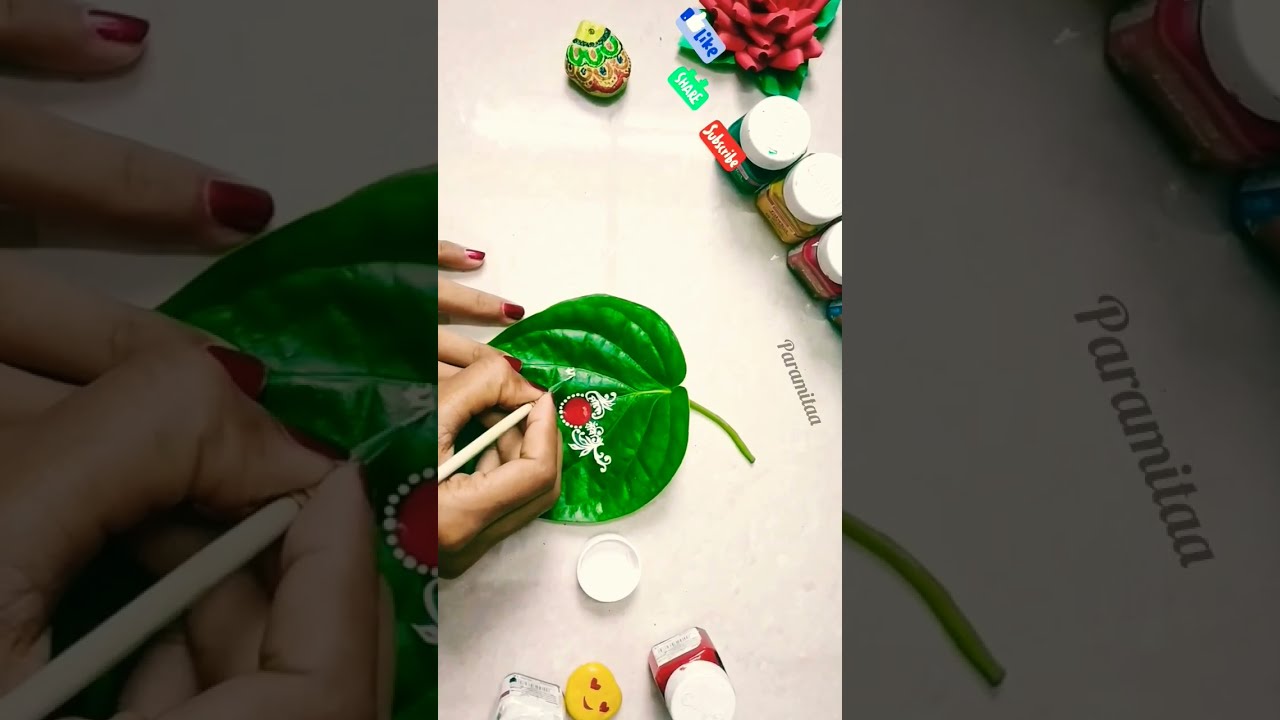 Bengali Bridal kolka Design|Kolka on Pan Pata|Betel Leaf Painting 