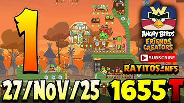 Angry Birds Friends Level 1 Toernooi 1655 Highscore POWER-UP walkthrough