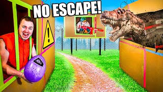 REAL LIFE JURASSIC WORLD BOX FORT PRISON ESCAPE! 🦖