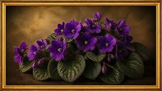 Vintage Violet Flower Visual | Calm Background No Music | 2 Hours | No Distractions