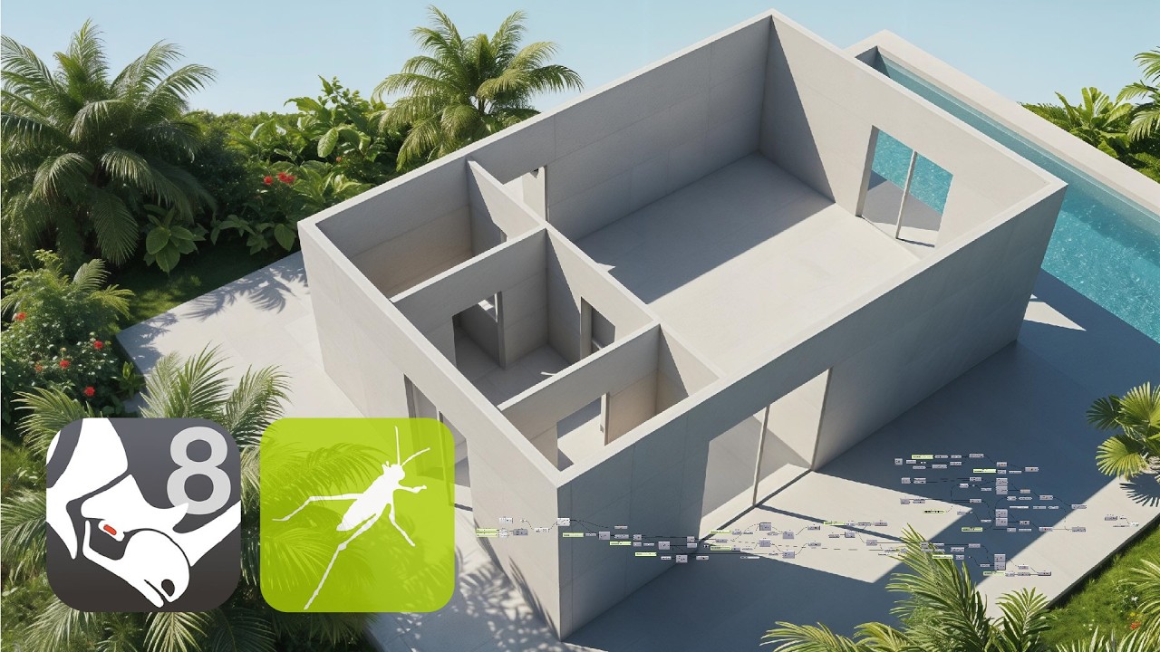 Учебное пособие по параметрическому плану этажа Grasshopper Rhino и дизайну + ReRenderAI