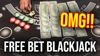 FREE BET BLACKJACK SESSION!! 2 HANDS ALL THE WAY!!! screenshot 1