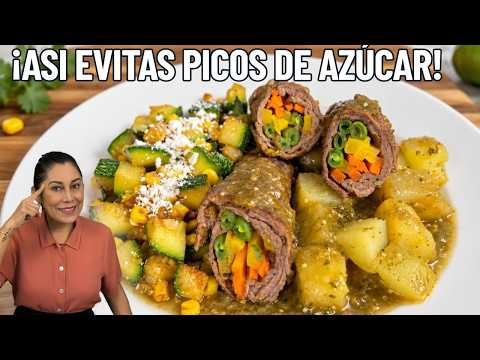 Creías que NO podías comer PAPA o Almidón? Haz este truco. ROLLITOS DE RES CON PAPA EN SALSA VERDE