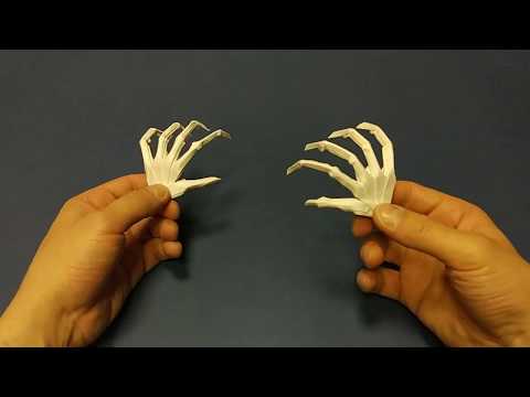 Как сделать оригами скелета из бумаги