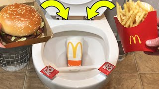 I Flushed An Entire Travis Scott Mcdonalds Meal Will It Flush