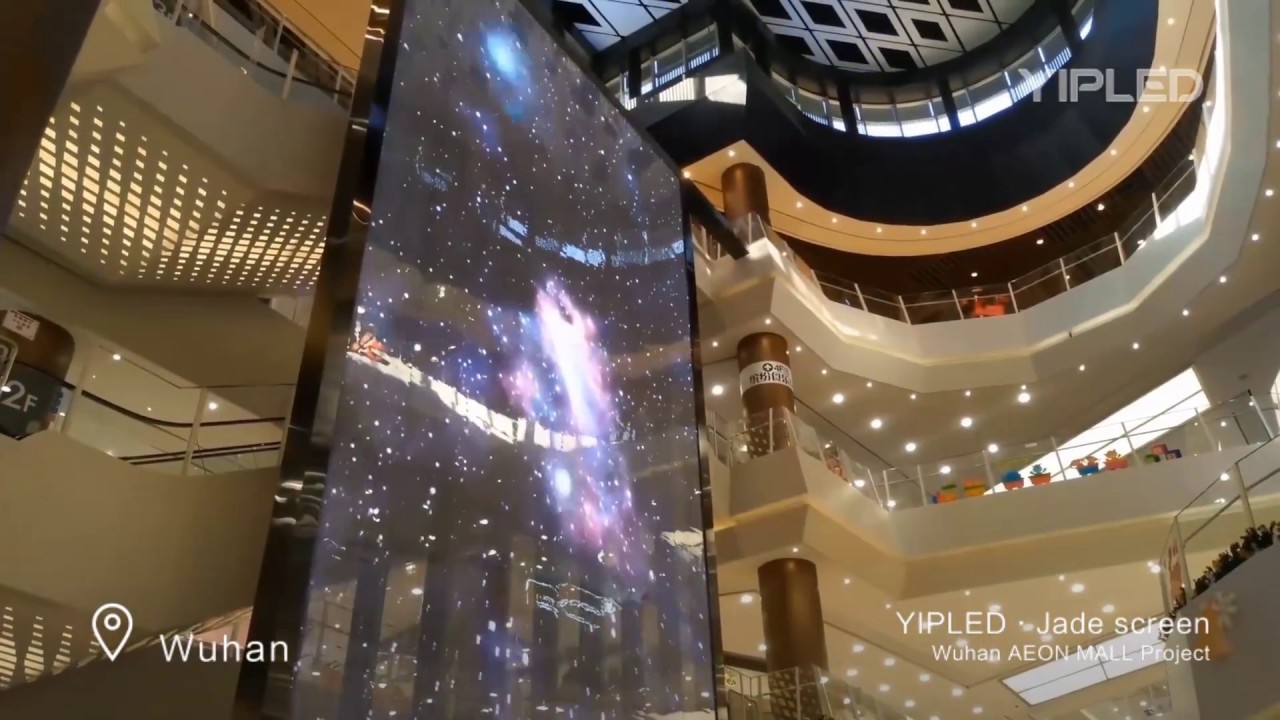 Yipled Transparent Led Display In The Atrium Of Wuhan Aeon