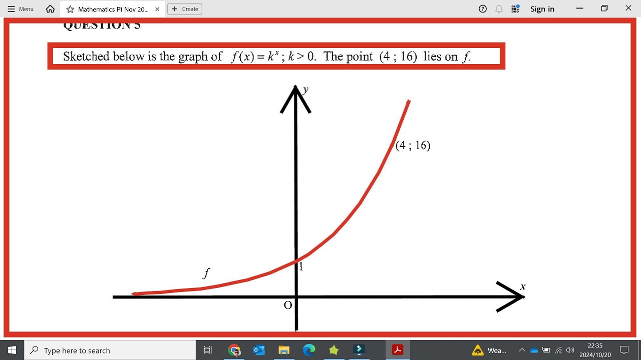B | NOVEMBER 2019 MATHEMATICS PAPER 1 - Exponential & Log Functions (f(x)=0, value of k)) | GRADE 12
