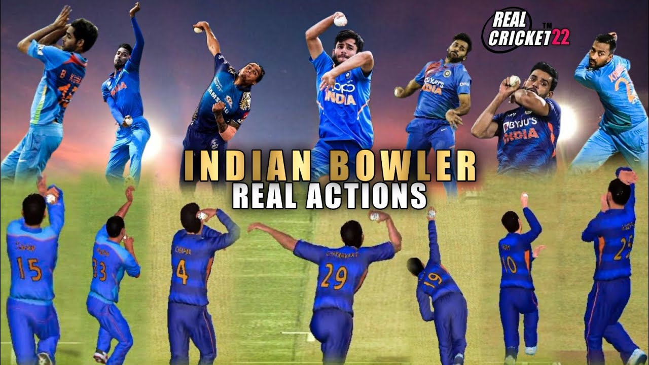 Indian bowler real bowling actions in rc22 YouTube