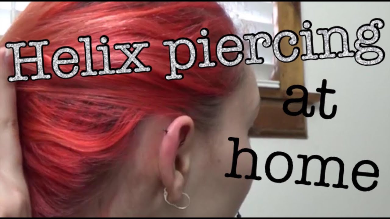 Piercing my helix with a piercing gun YouTube