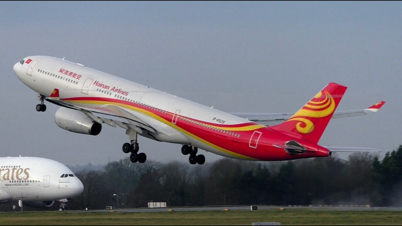 Hainan Airlines Airbus A330-300 Take Off at Manchester Airport