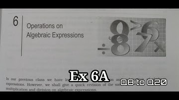 Operations On Algebraic Expressions Exercise 6A | Q9 to Q20 Class 8 CBSE RS Aggarwal | Rajmith Study