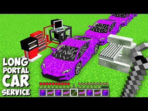 I found LONG PORTAL CAR SERVICE for UPGRADE DIRT CAR in Minecraft ! NEW SUPER PORTAL CAR !