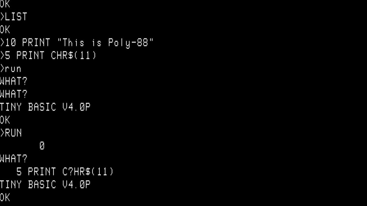 PolyMorphic Systems Poly-88 (1976) - YouTube