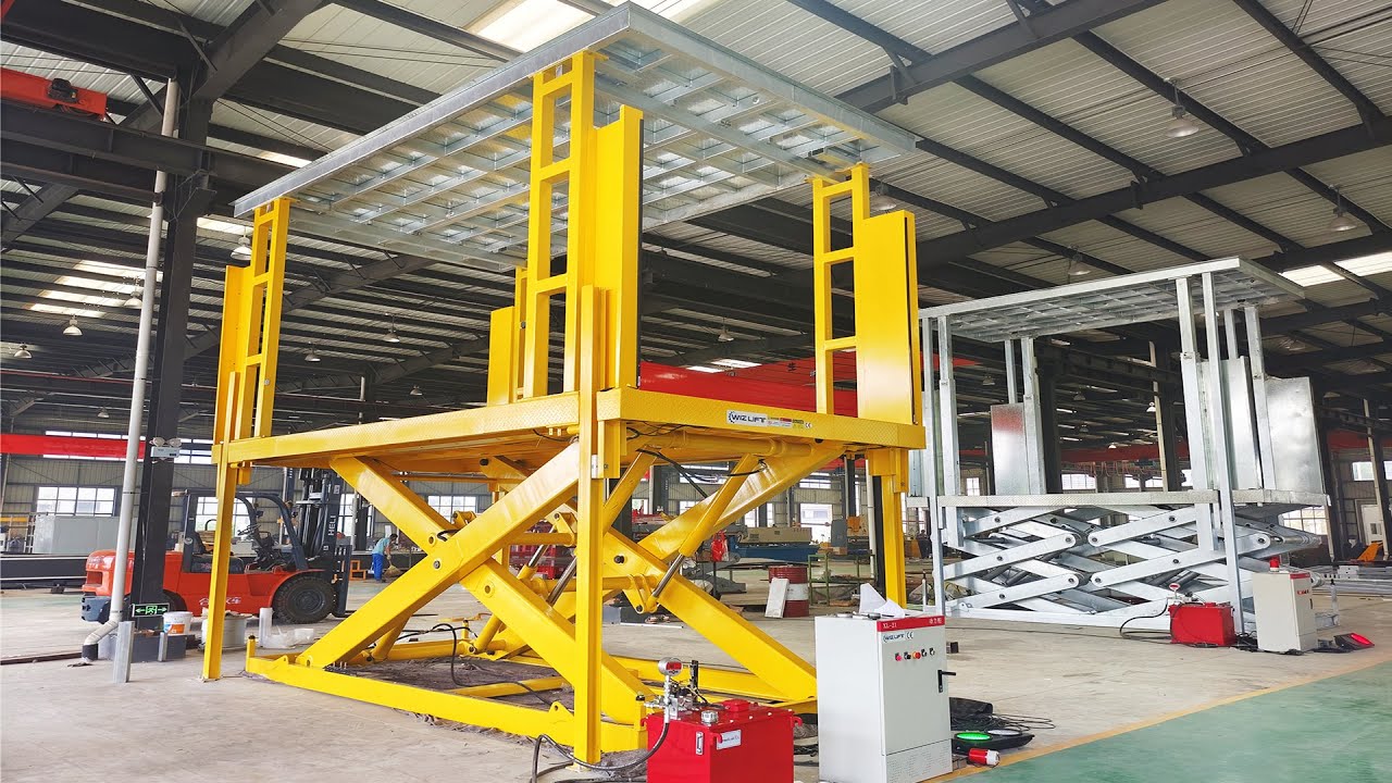 WIZ double deck scissor car lift for basement with silent motor