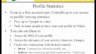 LinkedIn: profile statistics and settings