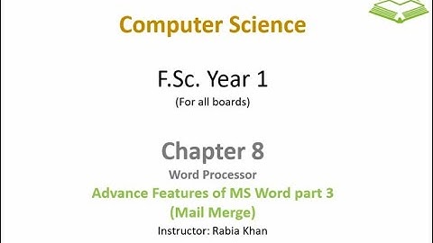 FSc Computer Science Book 1, CH 8, LEC 127: Advance Features (Part 3)