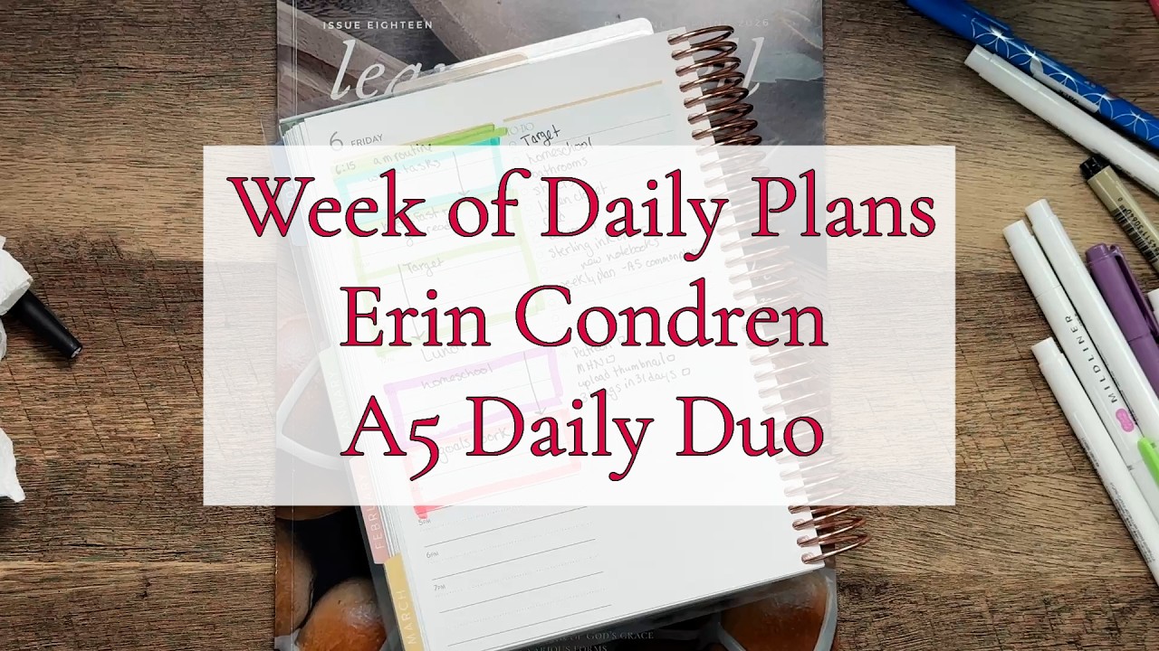 ERIN CONDREN DAILY DUO || WEEK OF DAILY PLANNING - YouTube