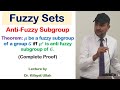 Fuzzy Sets | A Result on Anti Fuzzy Subgroup