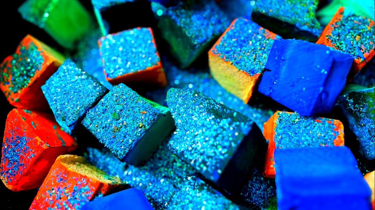 rainbow dyed gym chalk cubes edit @Baking_gym_chalk_asmr - YouTube