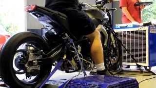 Yamaha MT09 turbo built by Extreme Creations on dyno