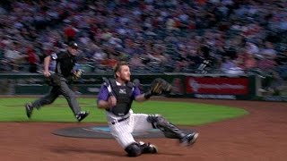 SF@ARI: Mathis slides and snags Crawford's foul ball