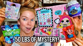 OPENING 50 LBS of Mystery Boxes! (Magic Mixies, Shoes, Haunted Mansion, LOL Surprise, Mini Brands!)