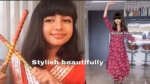 Aishwarya rai daughter Aaradhya bachchan traditional Indian dance in beautiful Indian simple look