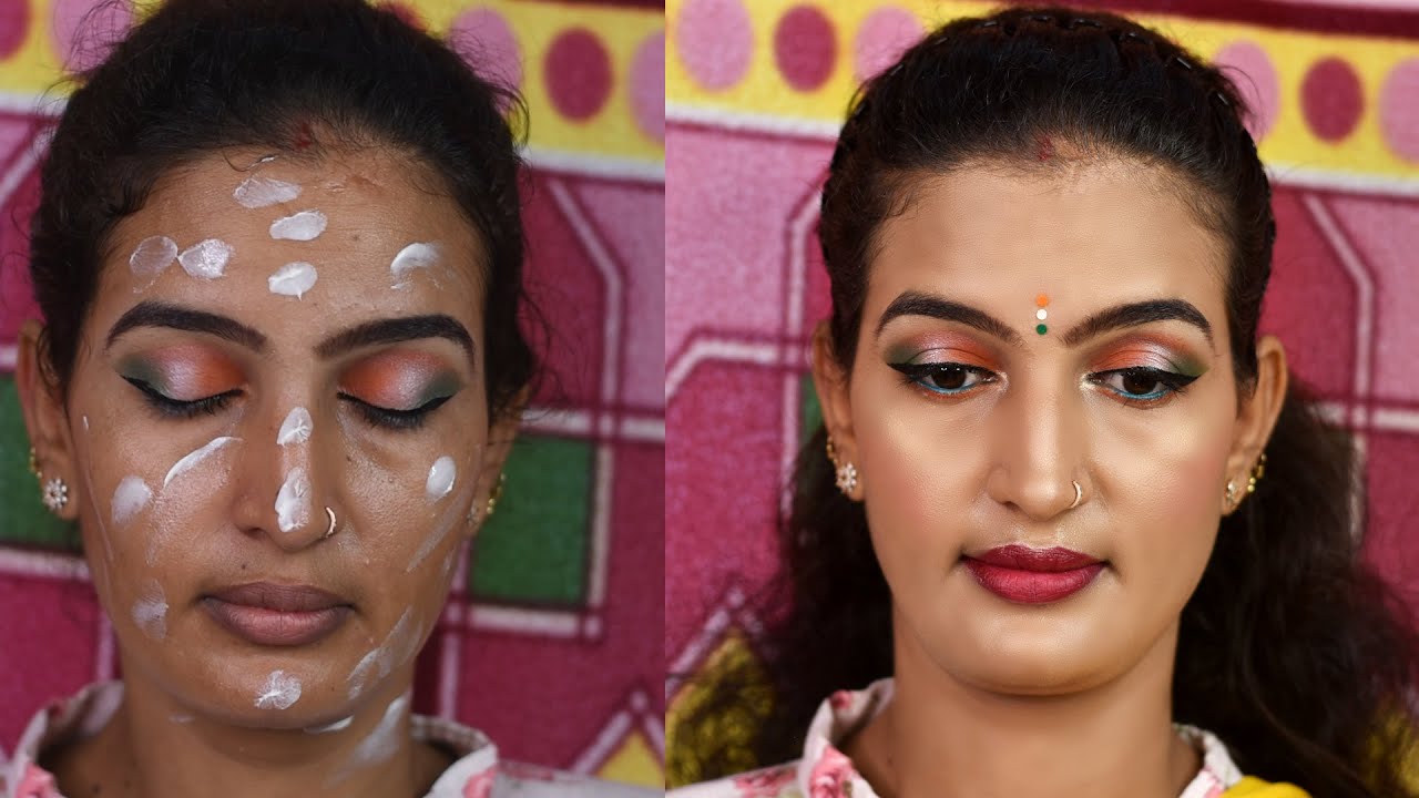 Republic day makeup look for eyes | Indian republic day makeup | Independence day makeup simple |